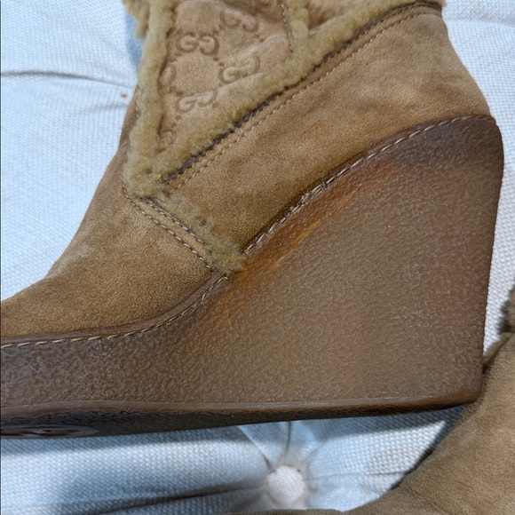 Gucci Brown Suede Wedge Boots - Picture 6 of 7